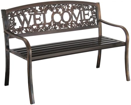 Leigh Country TX94101 Metal Welcome Bench